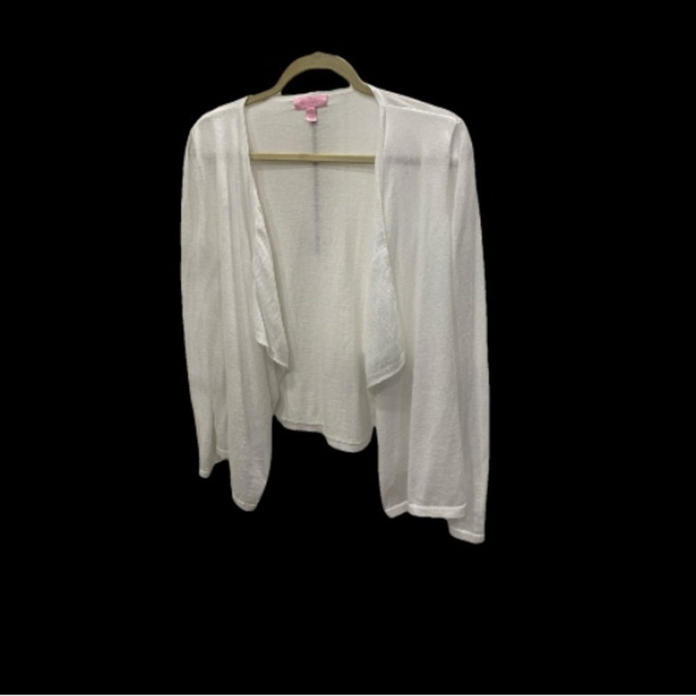 Lilly Pulitzer Lightweight Cardigan Sweater M White Casual Roomy Breathable